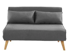 Vente-unique Scandinavisch-Tweezits Slaapbank Posio Van Stof - Grijs
