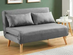 Vente-unique Scandinavisch-Tweezits Slaapbank Posio Van Stof - Grijs