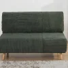 Vente-unique Scandinavisch-Tweezits Slaapbank Van Fluweel Ribstof Palula - Donkergroen