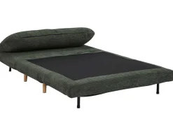 Vente-unique Scandinavisch-Tweezits Slaapbank Van Fluweel Ribstof Palula - Donkergroen