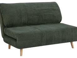 Vente-unique Scandinavisch-Tweezits Slaapbank Van Fluweel Ribstof Palula - Donkergroen