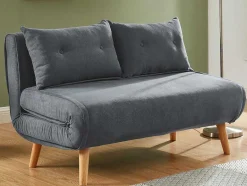 Vente-unique Scandinavisch-Tweezits Slaapbank Van Stof Valerio - Grijs