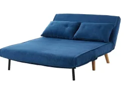 Vente-unique Scandinavisch-Tweezits Slaapbank Van Stof Valerio - Blauw