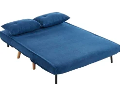 Vente-unique Scandinavisch-Tweezits Slaapbank Van Stof Valerio - Blauw