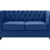 Vente-unique Tweezitsbank-Tweezitsbank Chesterfield - Fluweel - Koningsblauw