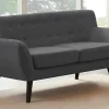 Vente-unique Scandinavisch-Tweezitsbank Van Antraciete Stof Serti