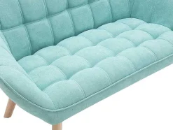 Vente-unique Scandinavisch-Tweezitsbank Van Stof Caserta - Watergroen