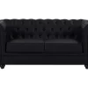 Vente-unique Zitbank-Tweezitsbank Van Zwart Kunstleer Chesterfield