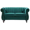 Vente-unique Tweezitsbank-Tweezits-Chesterfield-Bank Van Smaragdgroen Velours Trumbo