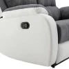 Vente-unique 2En 3-Zitsbank-Tweezits-Relaxbank Van Microvezel En Grijs En Wit Kunstleer Brody
