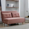Vente-unique Klik-Klak En Bz Slaapbank-Tweezitsslaapbank Van Poederroze Velours Uribia