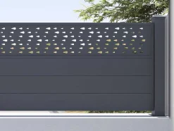 EXPERTLAND Afscherming En Omheining-Uitbreiding Voor Het Hek H89 X L178,3 Cm In Donkergrijs Aluminium Met Motieven - Bazio