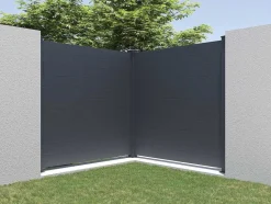 EXPERTLAND Afscherming En Omheining-Uitbreiding Voor Het Hek H182 X L178,3 Cm In Donkergrijs Aluminium - Otavio