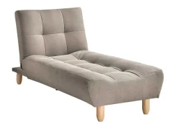 Vente-unique Chaise Longue-Uitklapbare Chaise Longue Van Taupegrijze Stof Esteban