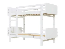 Vente-unique Kinderbed Stapelbed-Uitneembaar Stapelbed 2 X 90 X 190 Cm Met Ladder - Massief Hout - Wit