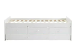 Vente-unique Bed Met Slaaplade-Uitschuifbaar Bed Titouan Met 3 Lades - 90X190Cm - Mdg En Dennenhout - Wi