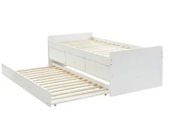 Vente-unique Bed Met Slaaplade-Uitschuifbaar Bed Titouan Met 3 Lades - 90X190Cm - Mdg En Dennenhout - Wi