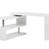 Vente-unique Bureaumeubel-Uitschuifbaar Bureau Nicephore Ii - Wit Gelakt Mdf - Draaiend Blad 360°