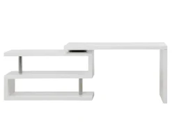 Vente-unique Bureaumeubel-Uitschuifbaar Bureau Nicephore Ii - Wit Gelakt Mdf - Draaiend Blad 360°