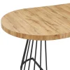 Vente-unique Eettafel-Uitschuifbare Eettafel 2 Tot 12 Plaatsen Van Mdf En Staal - Naturel En Zwart - Firela