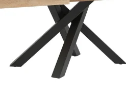 Vente-unique Eettafel-Uitschuifbare Eettafel 6 Tot 10 Plaatsen Van Mdf En Hevea - Naturel En Zwart - Catonav