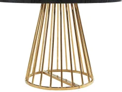 Vente-unique Eettafel-Uitschuifbare Eettafel 2 Tot 12 Plaatsen Van Mdf En Staal - Zwart En Goud - Firela