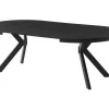 Vente-unique Eettafel-Uitschuifbare Eettafel 4 Tot 8 Personen Mdf En Staal Zwart Komoni