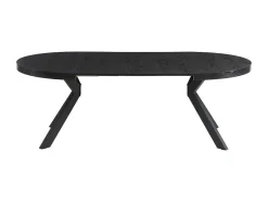 Vente-unique Eettafel-Uitschuifbare Eettafel 4 Tot 8 Personen Mdf En Staal Zwart Komoni