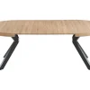 Vente-unique Eettafel-Uitschuifbare Eettafel 4 Tot 8 Plaatsen Van Mdf En Staal - Naturel En Zwart - Komoni
