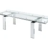 Vente-unique Eettafel-Uitschuifbare Eettafel Lubana - Gehard Glas En Metaal - 8 Tot 10 Personen