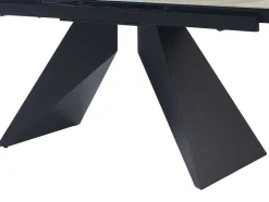 Maison Céphy Eettafel-Uitschuifbare Eettafel Voor 6-10 Personen In Keramiek, Gehard Glas En Metaal - Lichte Houtlook En Zwart - Suniva