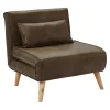 Vente-unique Uitklapbare Fauteuil-Uitschuifbare Fauteuil Posio Van Microvezel - Bruin