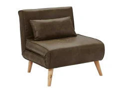 Vente-unique Uitklapbare Fauteuil-Uitschuifbare Fauteuil Posio Van Microvezel - Bruin