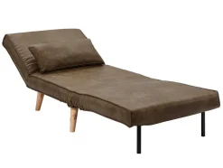 Vente-unique Uitklapbare Fauteuil-Uitschuifbare Fauteuil Posio Van Microvezel - Bruin