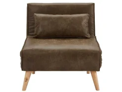 Vente-unique Uitklapbare Fauteuil-Uitschuifbare Fauteuil Posio Van Microvezel - Bruin