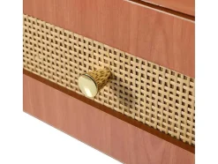 ModernLuxe Kaptafels-Uitschuifbare Kaptafel - 8 Laden En 1 Spiegel Met Led - Retrostijl - Bruin (Kruk Niet Inbegrepen)