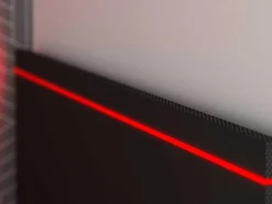 Vente-unique Bed Met Slaaplade-Uitschuifbed 90 X 200 En 90 X 190 Cm - Met Bureau - Ledverlichting - Antraciet En Rood + Matras + Bedbodem - Vouani