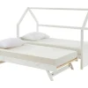 Vente-unique Bed Met Slaaplade-Uitschuifbed 2 X 90 X 190 Cm - Grenen - Wit - Hurra