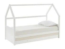 Vente-unique Bed Met Slaaplade-Uitschuifbed 2 X 90 X 190 Cm - Grenen - Wit - Hurra