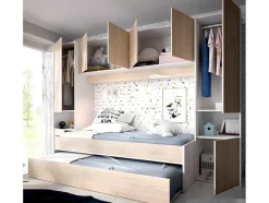 Vente-unique Kinderbed-Uitschuifbed Selena - 90 X 190 Cm - Kleur: Eiken En Wit