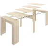 Vente-unique Sidetable-Uittrekbare Sidetabletafel Onega - 10 Personen - 4 Verlengstukken - Kleur: Eiken