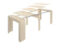 Vente-unique Sidetable-Uittrekbare Sidetabletafel Onega - 10 Personen - 4 Verlengstukken - Kleur: Eiken