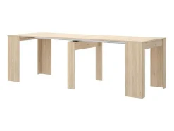 Vente-unique Sidetable-Uittrekbare Sidetabletafel Onega - 10 Personen - 4 Verlengstukken - Kleur: Eiken