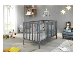 Vente-unique Babymeubel-Universal Kinderbed Grijs Mat.
