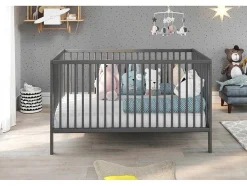 Vente-unique Babymeubel-Universal Kinderbed Grijs Mat.