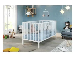 Vente-unique Babymeubel-Universal Kinderbed Wit Mat.