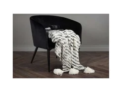 Venture Home Huistextiel-Unny Plaid 170X130Cm Grijs, Wit.