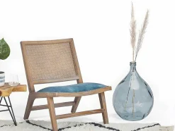 OZAIA Decoratieobject Voor Binnen-Vaas Dame-Jeanne Van Gerecycleerd Glas Silice 34L - Transparant Blauw