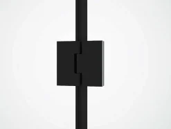 Shower & Design Douchewand-Vast Douchescherm Met Matzwarte Taatsdeur In Industriele Stijl - 80 X 100 X 190 Cm - Princeton