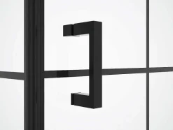 Shower & Design Douchewand-Vast Douchescherm Met Matzwarte Taatsdeur - 80 X 80 X 190 Cm - Caparica